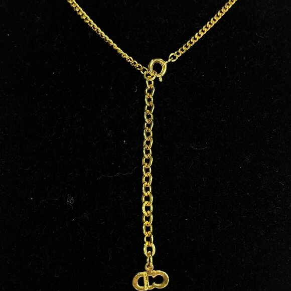 Christian Dior Crystal CD Pendant Necklace - Picture 4 of 10